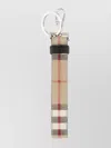 BURBERRY CHECKERED CANVAS KEYRING LEATHER TRIM