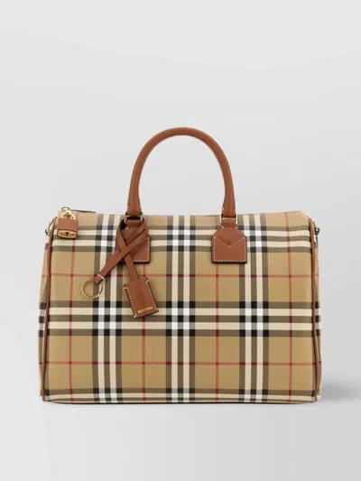 Burberry Checkered Canvas Medium Handbag