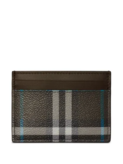 Burberry Checkered Cardholder In Green
