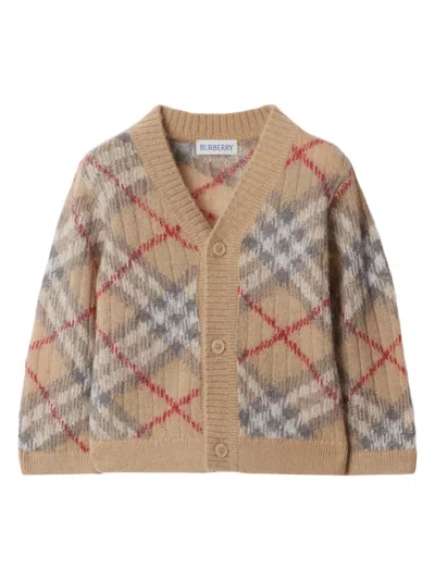 Burberry Babies' Vintage Check Cardigan In Neutrals
