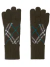 Burberry Checkered Cashmere-blend Gloves In Braun