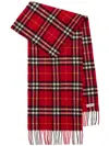 Burberry Checkered Cashmere Scarf In Red