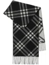 Burberry Checkered Cashmere Scarf In Black