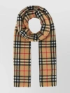 BURBERRY CHECKERED CASHMERE SCARF WITH FRINGED EDGES