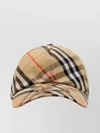Burberry Check Ekd Cotton Blend Baseball Cap