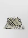 BURBERRY CHECKERED COTTON BLEND BUCKET HAT WITH EMBROIDERED DETAIL