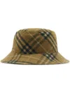Burberry Checkered Cotton Bucket Hat In Brown