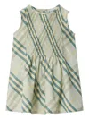 Burberry Checkered Cotton Dress In Green
