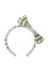 Burberry Checkered Cotton Headband In Green