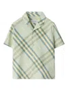 Burberry Checkered Cotton Shirt In グリーン