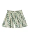 Burberry Checkered Cotton Shorts In Neutrals