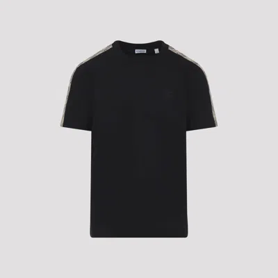 Burberry Ekd Embroidered Checked-band T-shirt In Black