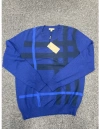 Burberry Checkered Detail Knitted Pullover In Blue