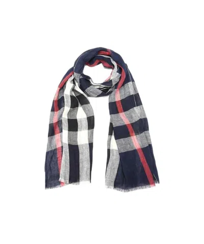 Burberry Checkered Detail Scarf In Black