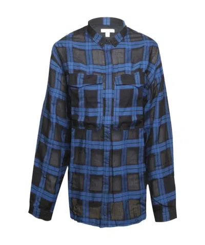 Burberry Checkered Detail Shirt In Blue