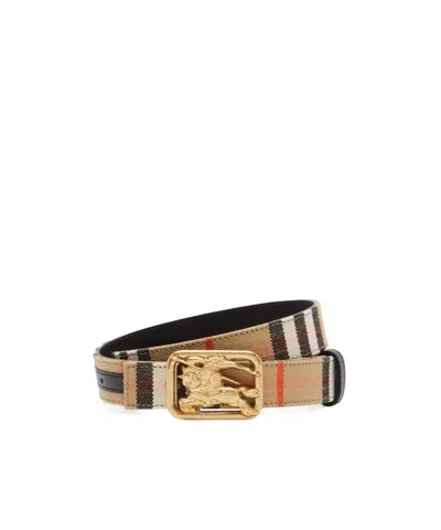 Burberry Checkered Double-sided Belt In Brown