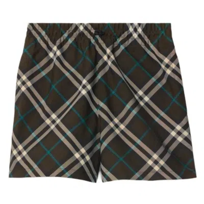 Burberry Checkered Drawcord Shorts In Multi