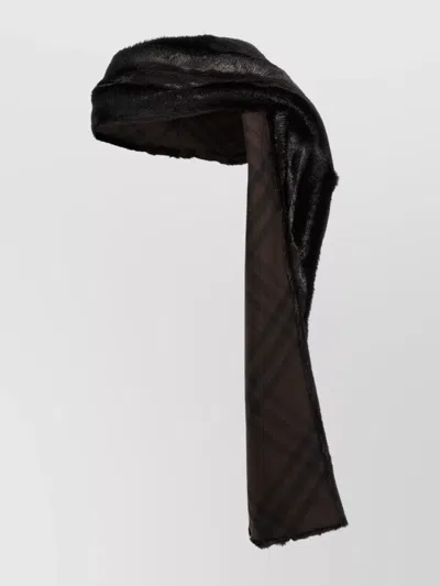 Burberry Faux-fur Hooded Scarf In Black