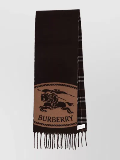 BURBERRY CHECKERED FRINGE REVERSIBLE SCARF