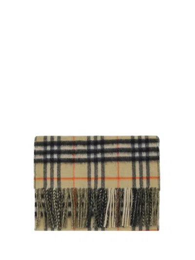 Burberry Checkered Fringed Scarf In Multi