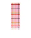 Burberry Checkered Fringed Scarf In Pink