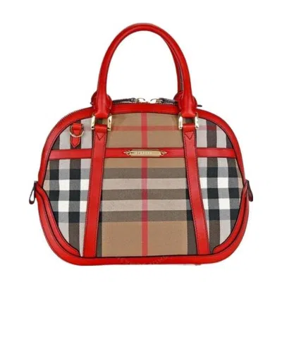 Burberry Checkered Handbag In Red