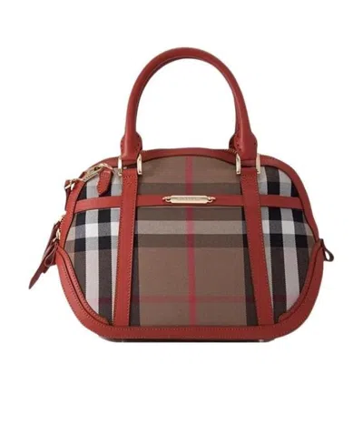 Burberry Checkered Handbag In Brown