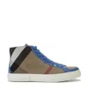 Burberry Checkered High-top Casual Shoes In Multicolor