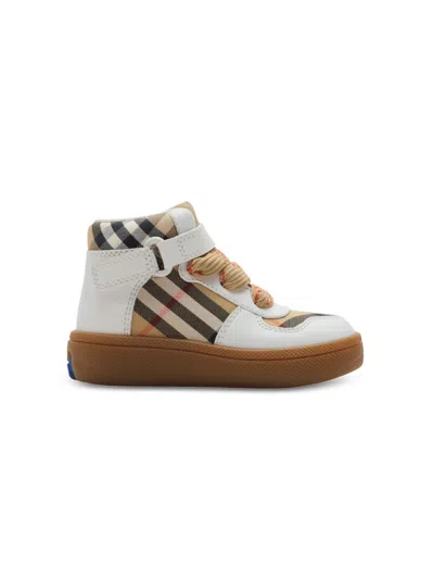 BURBERRY CHECKERED HIGH-TOP SNEAKERS