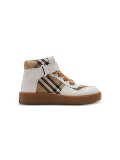 Burberry Kids' Checkered High-top Sneakers In Multi