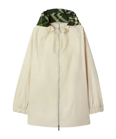 BURBERRY BURBERRY LONG-SLEEVED CHECKERED HOODED PARKA