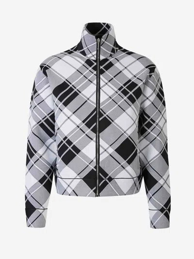Burberry Checkered Jacket In Black & White