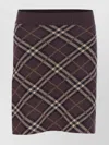 Burberry Checkered Knee-length Skirt Elastic Waist In Purple