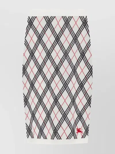 BURBERRY CHECKERED KNIT KNEE-LENGTH SKIRT