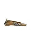 Burberry Checkered Knitted Ballerina Shoes In Gold