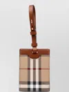 BURBERRY CHECKERED LEATHER TAG WITH DETACHABLE STRAP