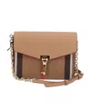 Burberry Checkered Logo Satchel Bag In Brown