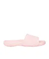 Burberry Embossed Pattern Slides Flat Sole Open Toe In Pink