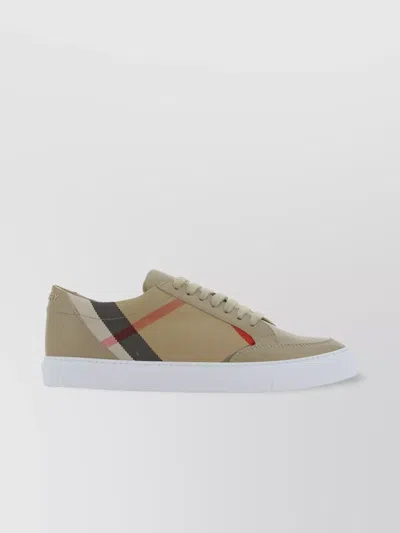 Burberry Checkered Paneled Low-top Sneakers In Multi