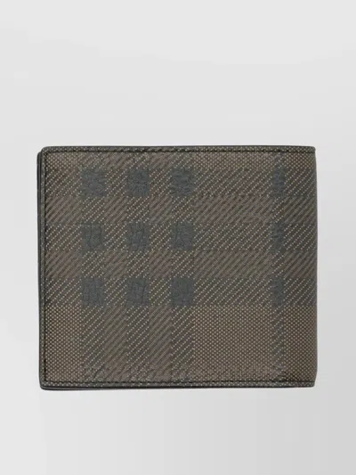 Burberry Checkered Pattern Bi-fold Wallet And Cardholder In Grey