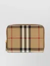 Burberry Checkered Pattern Canvas Wallet In Brown