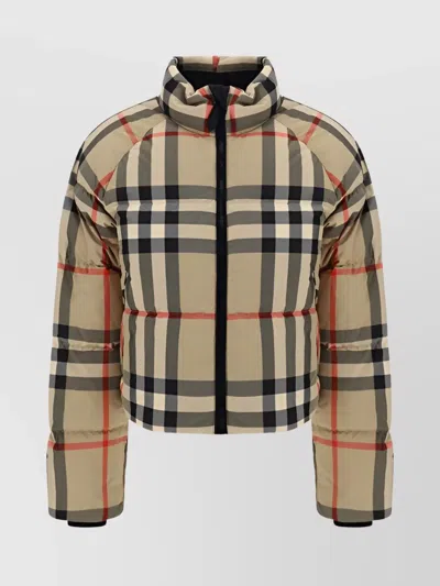 BURBERRY CHECKERED PATTERN DOWN JACKET