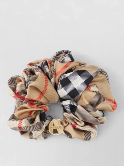 Burberry Checkered Pattern Elastic Hair Accessories Set In Multi