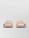 Burberry Checkered Pattern Flat Sole Slide Sandals In Neutral