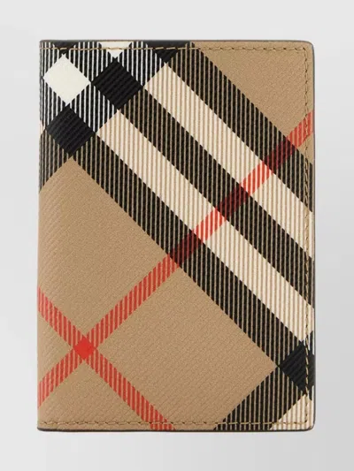 Burberry Checkered Pattern Foldable Compact Card Holder
