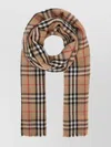 BURBERRY CHECKERED PATTERN FRINGED EDGE SCARF