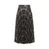 Burberry Long Multicolor Pleated Skirt With Check Motif In Wool Blend Woman