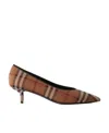 Burberry Checkered Pointed High Heels In Brown