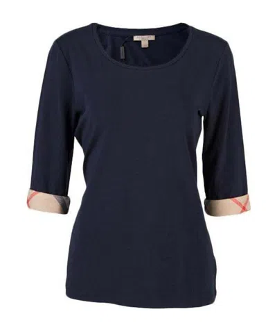 Burberry Checkered Printed T-shirt In Blue