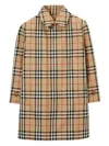 Burberry Check Cotton Gabardine Reversible Car Coat In Brown
